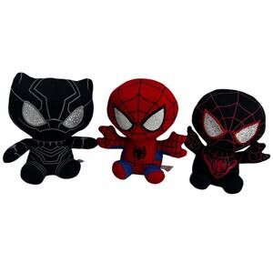 Marvel Spider-Man Plush Lot 3 Black Suit Miles Morales Classic Spiderman Soft